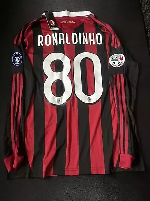 Ronaldinho 09/10 Ac Milan Replica Long Sleeve Shirt Size Medium With Tags • £50