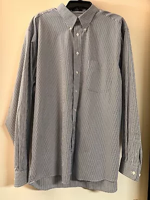 Eddie Bauer Mens Button Down Shirt Tall XL Wrinkle Resistant Relaxed Fit Blue • $13.95