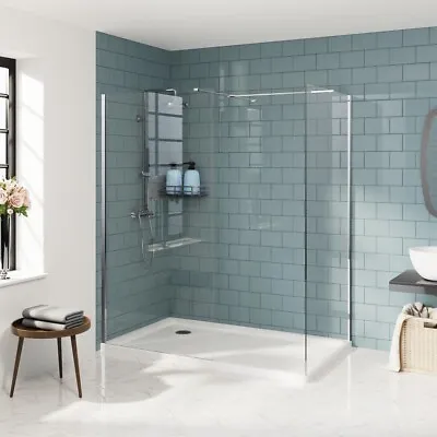 Walk In Shower Enclosure Wet Room Screen 8mm Easy Clean Cubicle Glass Panel • £280.97