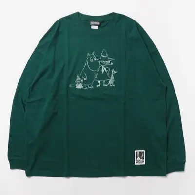 Moomin T-Shirt Women's Oversized Long Sleeve Green 100% Cotton Snufkin Little My • $57.80