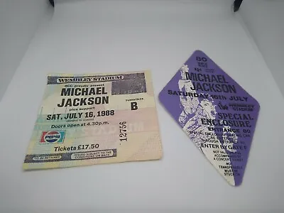 Michael Jackson Ticket Sub 1988 And Special Enclosure Pass Wembley Stadium Rare • £60