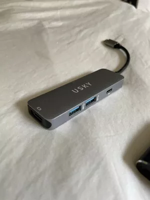 USKY USB-C Dongle With Power Delivery 2 USB 3.0 Type A Slots And 1 HDMI Slot • $1