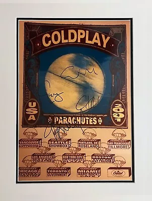 ColdPlay Original Autographs On Small Reproduction Poster Museum Framed • $1017.37