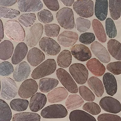 Choco Sliced Pebble Mosaic Wall & Floor Tile ($10.50/SqFt) • $52.50