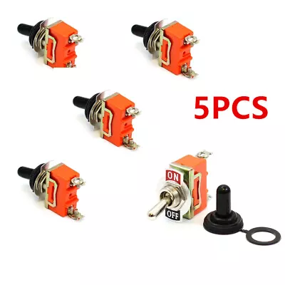 5X 12V SPST Solid Metal Toggle Switch ON/OFF Single Pole For Marine & Automotive • $4.99