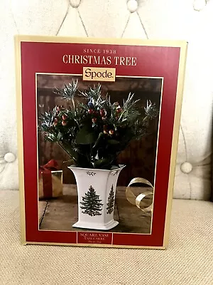 Spode Christmas Tree Square Vase New In Box!!!!! • $39.99