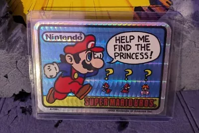 Vintage 1990 Super Mario Bros Prism Sticker  Prismatic RARE!! NOS Sticker Card D • $19.54