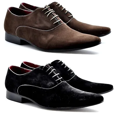 £14.99 • Buy New Mens Faux Suede Lace Up Oxford Dress Party Formal Italian Suit Shoes Uk 6-12