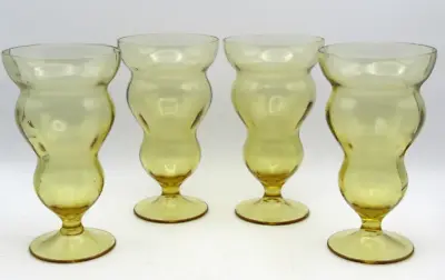 Vintage Federal Glass Lido Golden Goblets - Set Of 4 • $56