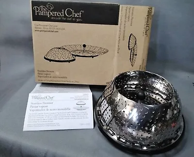 Pampered Chef Stainless Vegetable Steamer #2892 New In Box Silicone Feet Vegies • $20
