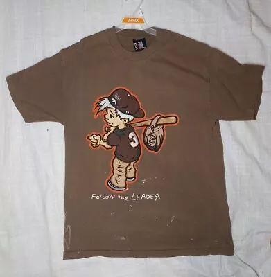 $27 • Buy Vintage  1998 Korn Follow The Leader T Shirt Giant Tag Size L (Boy Baseball Bat)