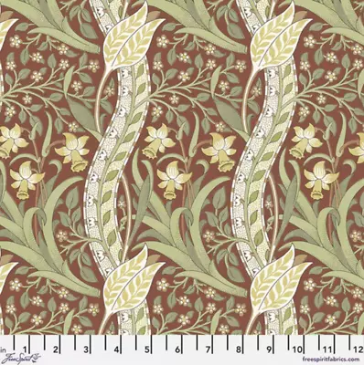 Free Spirit Morris & Co Thameside Daffodil Brick Fabric By The Yard • $12.50