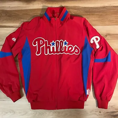 Philadelphia Phillies Jacket Mens Medium Majestic MLB Therma Base Dugout • $99.95