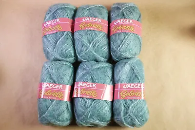 Vintage JAEGER Gabrielle Mohair Blend Yarn 6 Skeins Teal Green Col 128 • $35