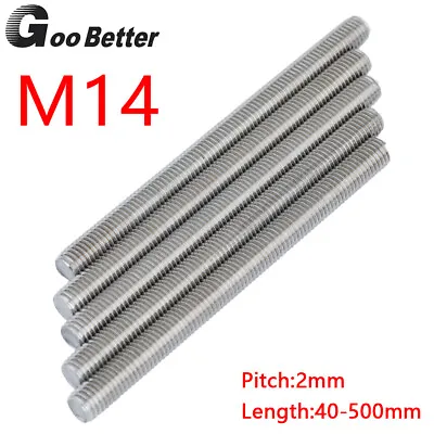 £2.40 • Buy M14 14mm Threaded Bar Rod Studding Stud A2 Stainless Steel Screws Various Length