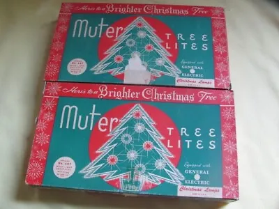 $15 • Buy 2 Vintage Muter Brand Sets Of Christmas Tree Lights C7 General Electric Bulbs