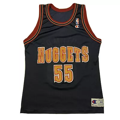 Mutombo Denver Nuggets Champion Jersey 44 Vtg Made In USA Felt Patch Logo • $75