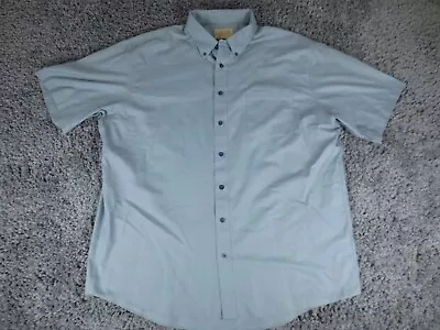 Cabela's Shirt Mens XXLT Blue Cotton Short Sleeve Button Down Oxford Outfitter • $18.95