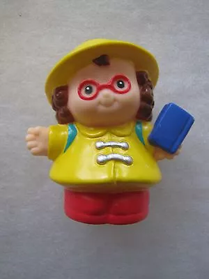 Fisher Price Little People MAGGIE In RAINCOAT W/ BACKPACK Ready For SCHOOL BUS • $2.24