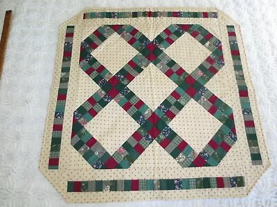 5 DIAMOND PATCHWORK Cotton QUILT Wall Hanging Or Table Topper - 32  X 32   • $15