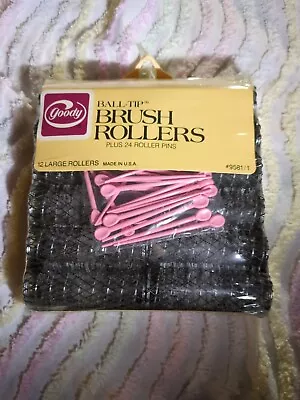 Goody 14 Medium Ball-Tip Brush Rollers Pink Roller Pins #9581/2 Vintage 1977 • $8.99