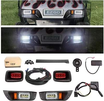 Golf Cart LED Light Kit With Turn Signal Switch & Horn Deluxe For EZGO TXT 96-13 • $209.99