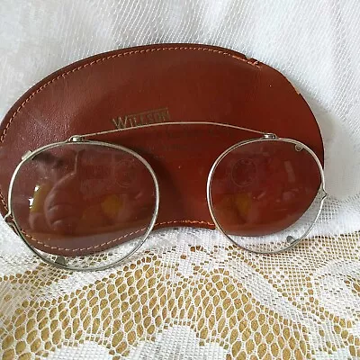 $26.95 • Buy Vintage Willson Clip-on Glasses With  Leather Case