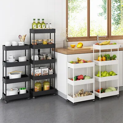 Salon Hairdresser Barber Kitchen Storage Trolley Cart Organiser Shelf Slim Rack • £22.95