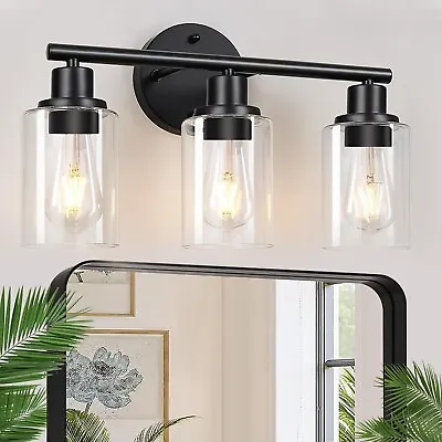 Wall Sconce Wall Light 3-Light Bathroom Vanity Light With Clear Glass Shade Mo • $84.95