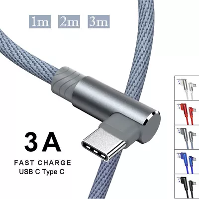 90° Heavy Duty Type C USB C Fast Charge Charger Cable Data Android Cord 1m 2m 3m • $7.56