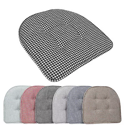 Houndstooth U-Shaped 16 X 17 Memory Foam Chair Pad 2 4 6 Or 12 Pack • $25.19