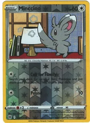 Minccino 124/172 Brilliant Stars Reverse Holo Common Pokemon Card Pokémon TCG • $2.09