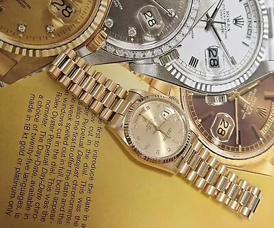 Rolex Day-Date 18238 President 18k Solid Gold *FACTORY DIAMOND DIAL* Box/booklet • $18000