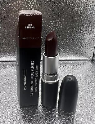 MAC Satin Lipstick 809 Film Noir 0.10 Oz Full Size • $18.99