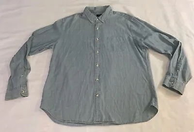 J Crew Men’s Light Blue Chambray Long Sleeve Button Up Shirt Sz XL • $15.99