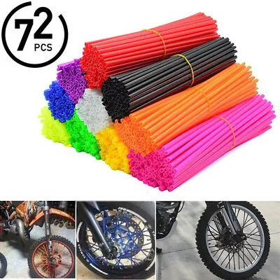 72Pcs Motorcycle Dirt Bike Spoke Skins Covers Wraps Wheel Rim Guard Protector • $5.79
