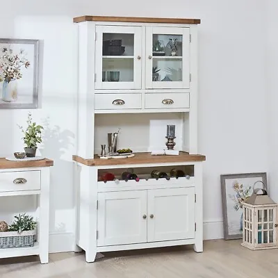 Cheshire White Painted Medium Glazed Dresser With Wine Rack  -   CW72-CW36A • £729