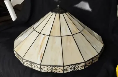 Vintage Tiffany Style Mission Arts & Crafts Stained Glass Lamp Shade 20  Large • $80