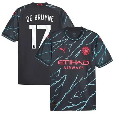 New ManchesterCity De Bruyne #17 Away Youth Kids Soccer Uniform Mbappe Messi CR7 • $35