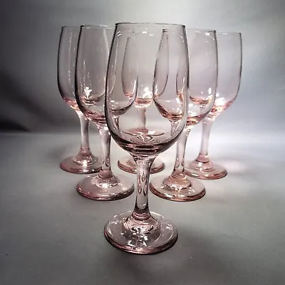 6x Vtg Libbey Wine Glasses Pink Lavender • £29.90