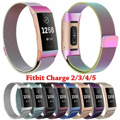 $16.99 • Buy Fit Fitbit Charge 4 5 Band Metal Stainless Steel Milanese Loop Strap Wristband
