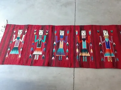 $295 • Buy Vintage Zapotec Runner Rug Women Of The Cornfield 114  X 24 
