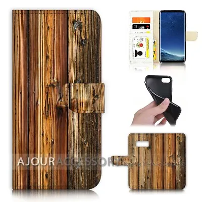 $12.99 • Buy ( For Samsung S8 Plus / S8+ ) Flip Case Cover AJ21382 Old Timber Wood