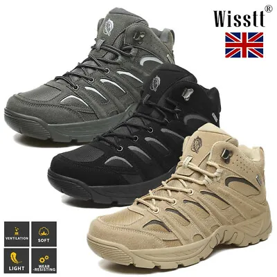 £29.99 • Buy Mens Military Tactical Work Boots Desert Leather Combat Camping Army Boots Size