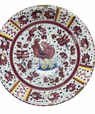 P.V. Italy Majolica Rooster Italian Ceramic Pottery Pasta Serving Bowl READ • $76.88