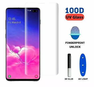 £3.95 • Buy Full Glue UV Light Tempered Glass Screen Protector Samsung S8 S8+ S9 S9+ Note 10
