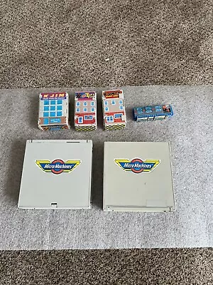 Micro Machines Mini Insiders Both Playsets With Buildings Extras Ultra Small! • $22