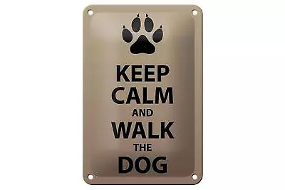 Sheet Metal Sign Saying 12x18 Cm Keep Calm And Walk The Dog Metal Sign • £11.15