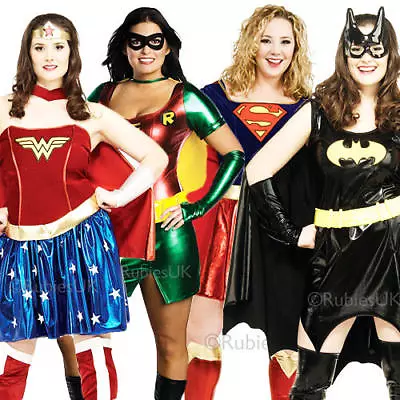 Superhero Plus Size UK 16-20 Ladies Fancy Dress Comic Character Womens Costume • £35.99