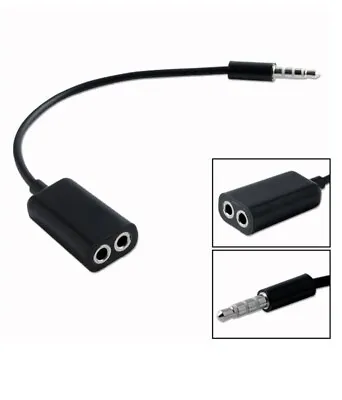 £3.95 • Buy 3.5mm Black Double Earphone Headphone Y Splitter Cable Cord Adapter Jack Plug